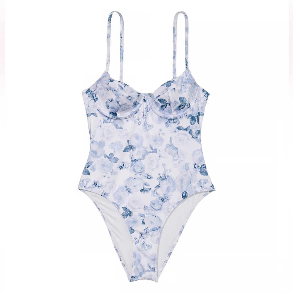 VICTORIA'S SECRET SWIM WICKED ONE PIECE PUSH UP SWIMSUIT FLORAL SIZE M